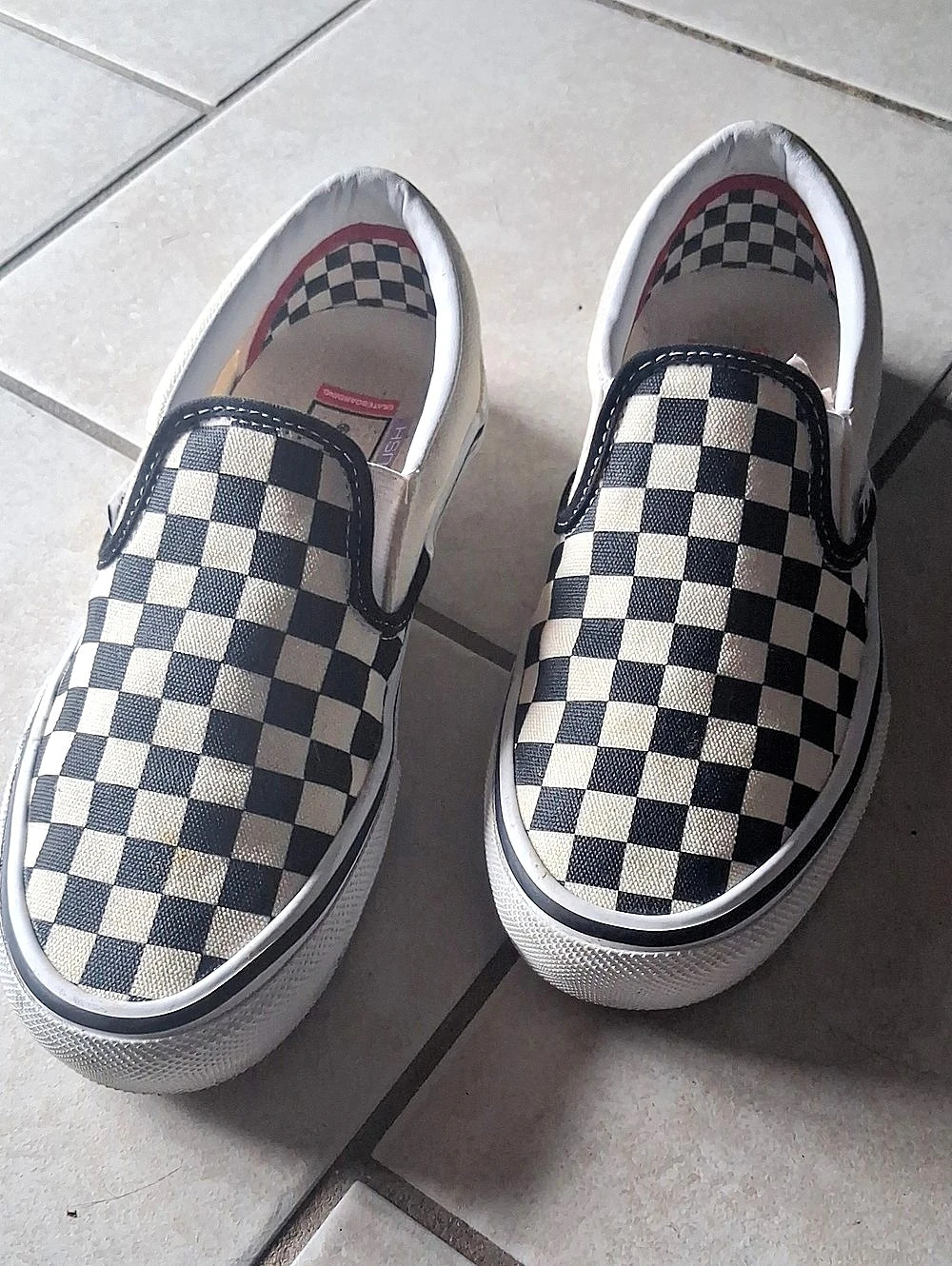 Vans Sz 6 Mens Black & White Skate Slip-On Checkerboard Sneakers Like New